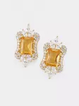 LanLivia Auskarai 'Citrine Royal Style Ear Studs' margai geltona / auksas
