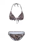LASCANA Bikinis nebalintos drobės spalva / ruda / juoda