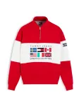 Tommy Jeans Megztinis be užsegimo tamsiai mėlyna / turkio spalva / raudona / balta