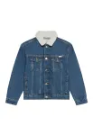 Calvin Klein Jeans Demisezoninė striukė tamsiai (džinso) mėlyna / balta
