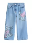 Next Džinsai 'Disney Lilo & Stitch' tamsiai (džinso) mėlyna / bazalto pilka / ry&scaron;kiai rožinė spalva