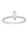 DIAMANT LETERNEL Žiedas 'Ring aus 375 Wei&szlig;gold mit Diamant' sidabrinė