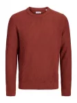 JACK & JONES Megztinis 'JJPANNEL' rūdžių raudona