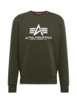 ALPHA INDUSTRIES Megztinis be užsegimo alyvuogių spalva / raudona / balta