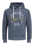 JACK & JONES Megztinis be užsegimo 'JORWillow' mėlyna dūmų spalva / geltona / balta