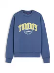 Tommy Jeans Megztinis be užsegimo 'Varsity Crest' safyro / geltona / balta