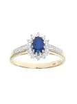 DIAMANT LETERNEL Žiedas 'Cluster-Ring aus 375 Gelbgold mit Diamant mit Saphir' auksas
