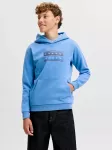 Jack & Jones Junior Megztinis be užsegimo 'JCOFusion' mėlyna / tamsiai mėlyna / juoda / balta