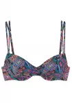 VENICE BEACH Bikinio vir&scaron;utinė dalis mėlyna / rožių spalva / raudona / juoda