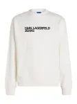 KARL LAGERFELD JEANS Megztinis be užsegimo 'ESSENTIAL' juoda / balta