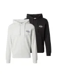 JACK & JONES Megztinis be užsegimo 'JJBRANDON' mėlyna / &scaron;viesiai pilka / juoda / balta