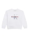 Calvin Klein Jeans Megztinis be užsegimo mėlyna dūmų spalva / karmino raudona / balta