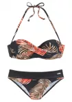LASCANA Bikinis smėlio spalva / oranžinė / juoda / balta