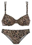 LASCANA Bikinis smėlio spalva / juoda