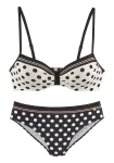 LASCANA Bikinis tamsiai geltona / juoda / balta