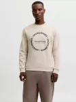 JACK & JONES Megztinis be užsegimo 'JJBENSON' smėlio spalva / antracito spalva
