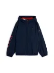 TOMMY HILFIGER Demisezoninė striukė 'Logo Graphic Relaxed' tamsiai mėlyna / raudona