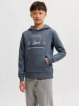 Jack & Jones Junior Megztinis be užsegimo tamsiai mėlyna / dūmų pilka / balta
