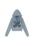 Ed Hardy Džemperis 'Stay True' tamsiai mėlyna / melsvai pilka / sidabrinė