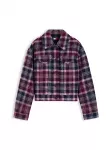 Tommy Jeans Demisezoninė striukė uogų spalva / juoda / balta