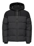 Only & Sons Demisezoninė striukė 'ONSMARLON' tamsiai pilka / juoda