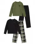 WE Fashion Miego kostiumas &scaron;viesiai pilka / alyvuogių spalva / juoda