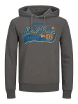 JACK & JONES Megztinis be užsegimo mėlyna / tamsiai pilka / oranžinė