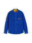 Tommy Jeans Flisinis džemperis tamsiai mėlyna / sodri mėlyna (&bdquo;karali&scaron;ka&ldquo;) / vy&scaron;ninė spalva / balta