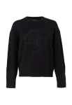 GUESS Megztinis 'EVELYN' juoda / margai juoda