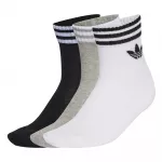 ADIDAS ORIGINALS Kojinės '3-Stripes Ankle 3 Pairs' margai pilka / juoda / balta