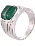 GT Collection Žiedas 'MALACHITE' žalia / sidabrinė