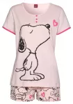 PEANUTS Pižama su &scaron;ortais rožių spalva / neoninė rožinė / juoda