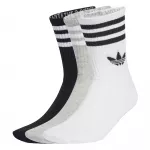 ADIDAS ORIGINALS Kojinės '3-Stripes Crew 3 Pairs' margai pilka / juoda / balta