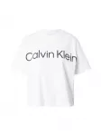 Calvin Klein Jeans Mar&scaron;kinėliai 'Boxy Cropped Logo' juoda / balta