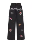 Ed Hardy Džinsai raudona / juoda / balta
