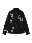 AllSaints Demisezoninė striukė 'SOUNDMAN' smėlio spalva / &scaron;viesiai raudona / juoda / balta