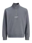 JACK & JONES Megztinis be užsegimo 'JJESoho' tamsiai pilka / balta