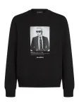 Karl Lagerfeld Megztinis be užsegimo 'PORTRAIT' pilka / juoda