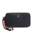 TOMMY HILFIGER Piniginė 'Signature Tape Wrist Strap' tamsiai mėlyna