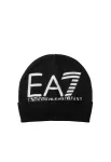 EA7 Emporio Armani Megzta kepurė juoda / balta