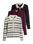 The Set Megztinis burgundi&scaron;ko vyno spalva / juoda / balta