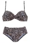 LASCANA Bikinis &scaron;viesiai mėlyna / ruda / kapučino spalva / juoda