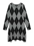 VERO MODA Megzta suknelė 'VMSILJE' margai pilka / juoda / balta