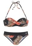 LASCANA Bikinis smėlio spalva / oranžinė / juoda / balta
