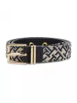 TOMMY HILFIGER Diržas 'Double Keeper Buckle' glaisto spalva / tamsiai mėlyna jūros spalva / opalo / auksas