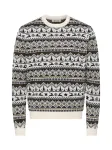Only & Sons Megztinis 'ONSX-MAS 2' alyvuogių spalva / juoda / vilnos balta