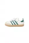 ADIDAS ORIGINALS Sportbačiai 'SAMBA' nebalintos drobės spalva / tamsiai žalia / balta