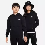Nike Sportswear Megztinis be užsegimo 'Club Flc' juoda / balta