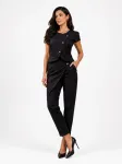 BIBI SAKALIEVA Kelnės 'Black Asymmetrical Wrap-Front Trousers' juoda