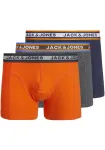 JACK & JONES Boxer trumpikės 'MYLE' tamsiai mėlyna / pilka / oranžinė / balta